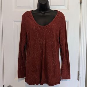 Burnt red with gold specks long sleeve shirt
